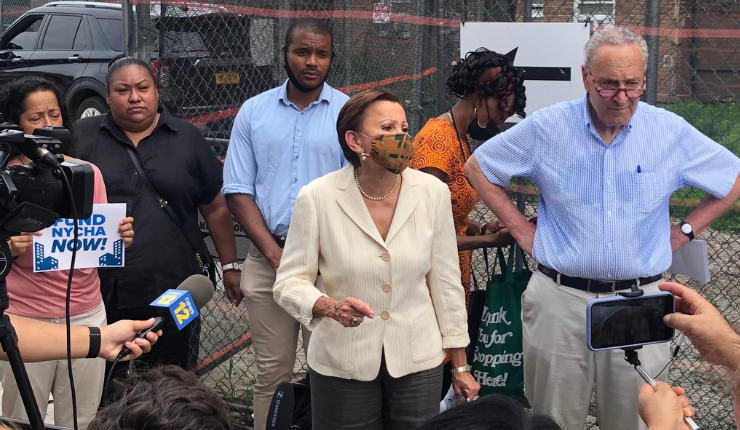 Sen. Chuck Schumer, Rep. Nydia Velazquez, City Officials, Join NYCHA Residents